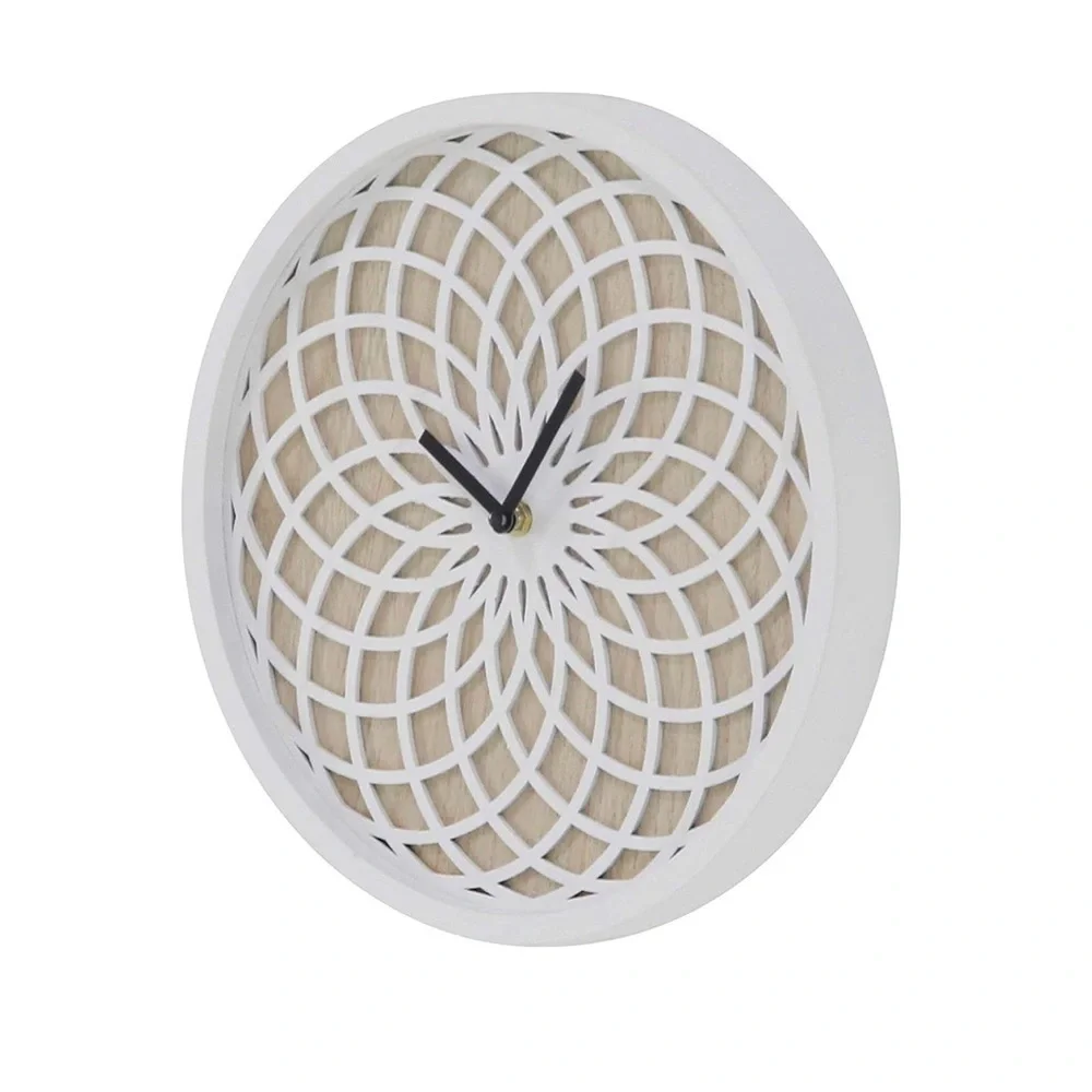 Ornate Wall Clock- White 12 inch - Picture 2 of 6